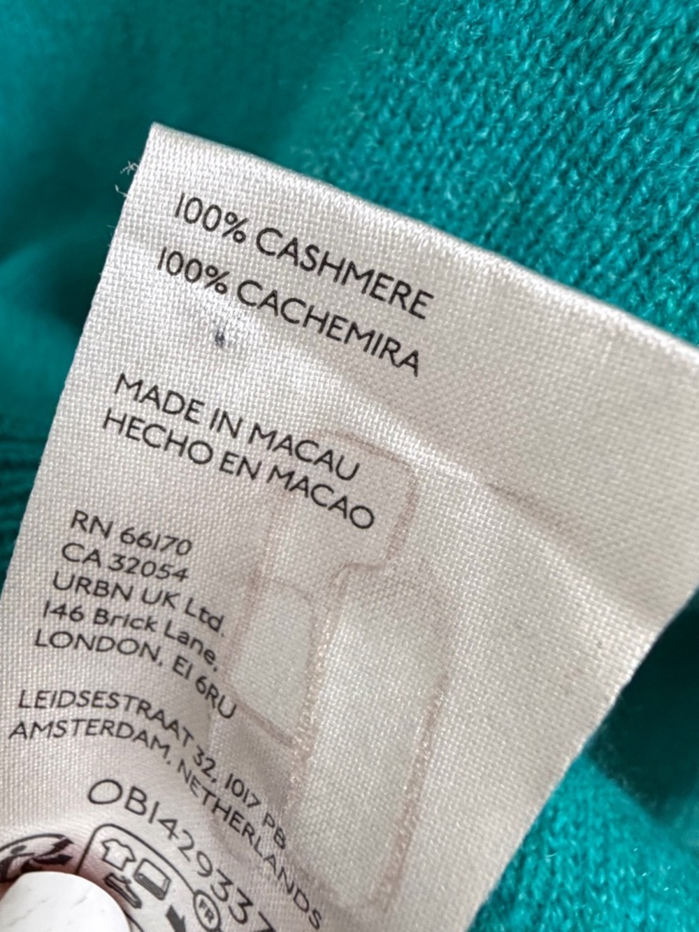 Medium Free People Pearl cashmere button cardigan sweater Teal Cropped - Picture 12 of 15